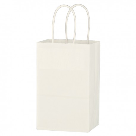 Bolsa de Papel Kraft Color Blanco para Compras 5-1 / 4 "X 8-1 / 4"
