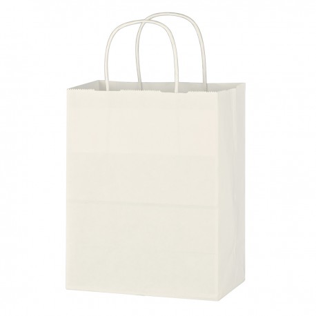 Bolsa de Papel Kraft Color Blanco para Compras 8" x 10-1 / 4"