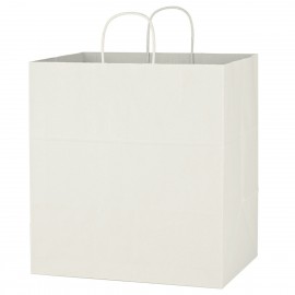 Bolsa de Papel Kraft Color Blanco para Compras 14" x 15"