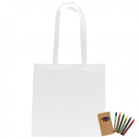 Bolsa de Mano para Colorear de Algodón con 6 Crayones
