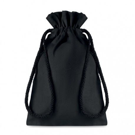 Bolsa Pequeña Negra de Regalo Tipo Morral de Algodón