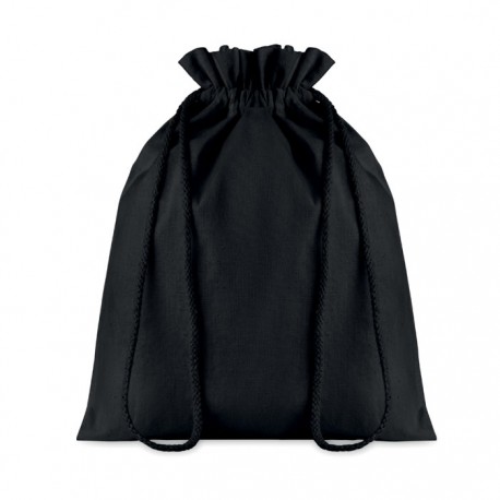 Bolsa Mediana Negra de Regalo Tipo Morral de Algodón