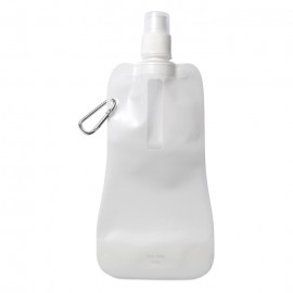 Botella Plegable de PET con Mosquetón de Aluminio 480 ml