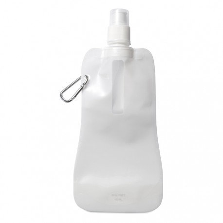 Botella Plegable de PET con Mosquetón de Aluminio 480 ml