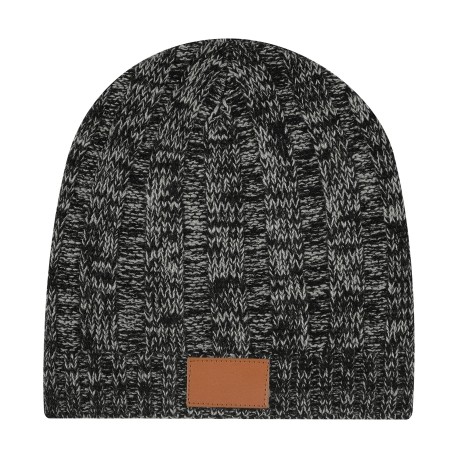 Gorro Tejido de Acrílico con Parche de Curpiel de PU